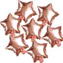 Rose Gold Twinkle Stars Foil Mylar Balloons - Bachelorette, Wedding, Engagement, 1st Birthday, Baby Shower, Graduation Party Favors & Photo Booth Backdrops Decorations, 50PC