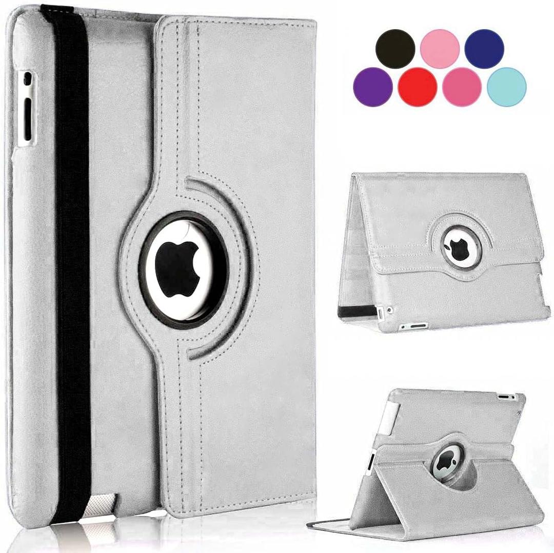 Vultic Rotating Case for iPad Air 13 inch M4/M3/M2 [2026/2025/2024], 360 Degree Stand [Auto Sleep/Wake] Folio PU Leather Smart Cover (Silver)