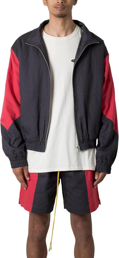 mnml Men's Twill Racing Jacket (X-Large, Black/Red)