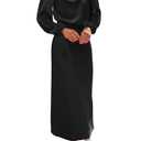 BTFBM Womens Mock Neck Satin Dress Summer Fall 2025 Long Sleeve Lightweight Formal Wedding Party Maxi Cocktail Dresses(Black, Large)