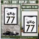 3 Pack T Shirt Display Frame, 18'' X 14'' Black Imitation Wood T Shirt Frame with 98% UV Protection Acrylic, 1" Depth of Usable Space Shadow Box, Display Case for Shirts, Jerseys, Memorabilia