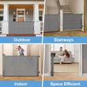 2-Pack Retractable Baby Gate for Stairs-33Height, Expands up to 55Width-Safety Gate for Infants, Toddlers, Dogs & Pets-Easy Install, Secure Closure, Gray Mesh Design for Indoor & Outdoor Use