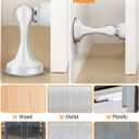 2 x Door Stoppers, Magnetic Door Stop, Stainless Steel, 1 Pack Magnetic Door Catch, 3M Double-Sided Adhesive Tape, No Drilling, Screws for Stronger Mount, Hold Your Door Open, for Wide Doors (White)