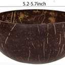 frymmx Natural Coconut Bowls & Spoons Set of 2 - Hand-Polished with Organic Oil, Eco-Friendly Smoothie Bowls for Acai/Poke/Salads, Durable Coconut Shell Crafted, Kitchenware with Lightweight Design