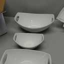 LAUCHUH Serving Bowls with Handles, Porcelain Serving Dishes White Nesting Bowls Mixing Bowl Set Salad Bowls for Entertaining, Party, Thanksgiving, Christmas, Baby Shower, Set of 3, 15/28/49 oz