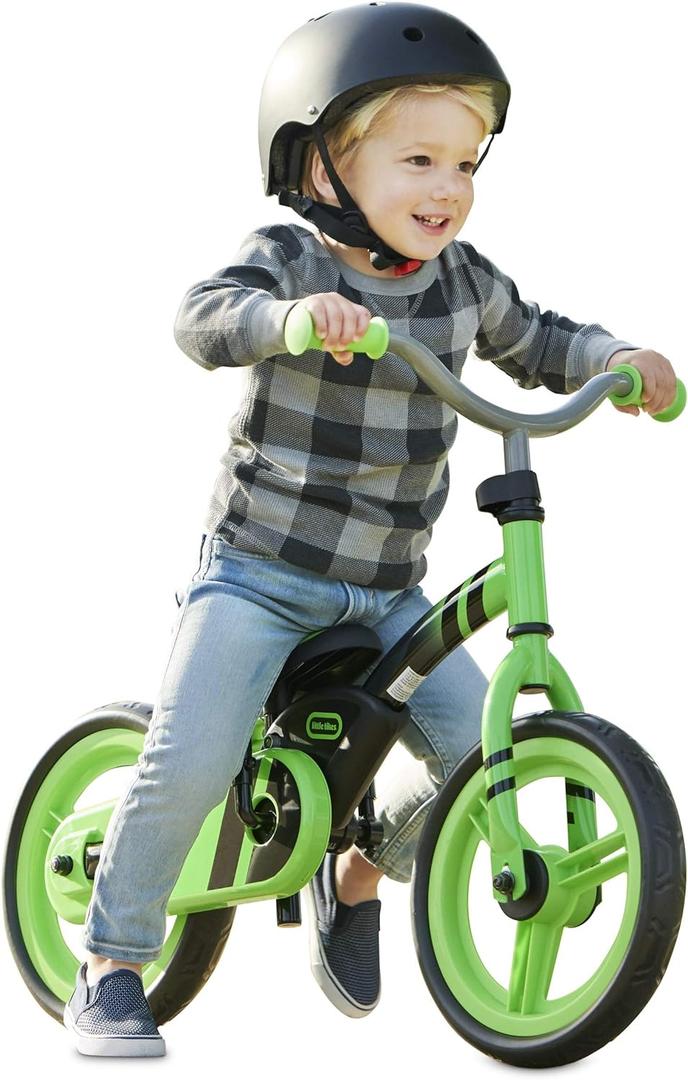 Little Tikes My First Balance-to-Pedal Training Bike for Kids in Green, Ages 2-5 Years, 12-Inch, 649615C (12 inch, Multicolor)