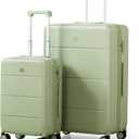 Hanke Luggage Sets 2 Piece with Spinner Wheels, 20/28 Inch Hard Shell Suitcases Set TSA Approved Luggage Travel Rolling Large Luggage, Bamboo Green