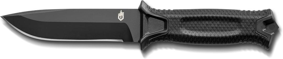 Gerber Gear StrongArm - Fixed-Blade Camping & Hunting Knife with Striking Pommel & Sheath - Premium Survival Gear - Made in USA - Black, Plain Edge