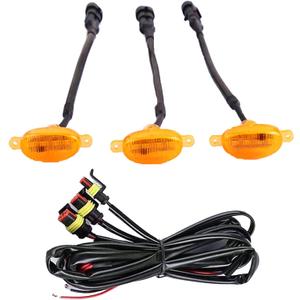 1 Pack 3 Pcs Front Led Grille Light, Amber Front Grille Lamps with Wiring Harness, Compatible with 2004-2019 Ford F150, Lamps Accessories