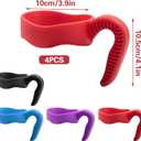 4 PCS 30 Oz Tumbler Handle for Yeti, 4 Colors (Black, Red, Purple, Blue) Anti-Slip Travel Tumbler Cup Holder Replacement Secure Grip (Not Included Cup)