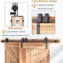 EaseLife 5.5FT Bypass Double Sliding Barn Door Hardware Kit,Single Track, Slide Smoothly Quietly, Easy Install (5.5FT Track Kit for Double 38" Wide Door)