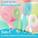 Mini Brushes-Disposable Toothbrushes with Toothpaste + Tongue Scraper + Picks+Floss Pick 5 in 1 Individually Wrapped for Work or Travel 26 Count (Iced Lemon Flavor)