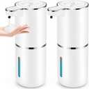 2 Pack Automatic Soap Dispensers,12.8oz/380ml USB Touchless Automatic Foaming Soap Dispenser,Rechargeabled Wall Mounted Smart Soap Dispenser for Bathroom Kitchen Dish Soap (White)