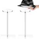 Yookeer 2 Set 14 Inch Clear Acrylic Hat Stands and Wig Display Rack Stands for Multiple Hats Display Tabletop Baseball Caps Watch Tabletop (Square Bottom)