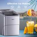 Silonn Ice Makers Countertop, 9 Cubes Ready in 6 Mins, Self-Cleaning Ice Machine with Ice Scoop and Basket, 26lbs in 24Hrs, 2 Sizes of Bullet Ice for Home Kitchen Office Bar Party, Sliver