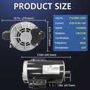 2HP Electric Single Phase Motor Electric AC Motor Air Compressor Motor, 56C Frame, 115V/230V, 60HZ, 1625RPM, 7/8" Shaft Diameter,1.9" Shaft Length, CW/CCW, UL Listed