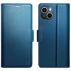 for iPhone 14 Case Wallet with RFID Blocking Card Holder, PU Leather Kickstand Protective Flip Phone Cover Fit for iPhone 14 6.1", Blue