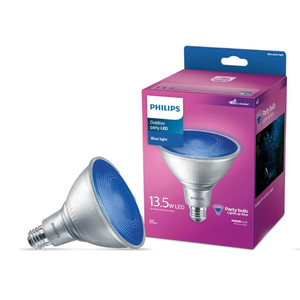 Philips LED 90W PAR38 1-Pack Outdoor Blue Party (3000K) (13.5W = 90W) Flicker-Free Light Bulbs