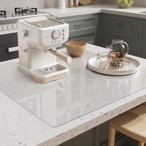 Clear PVC Mat 3x4ft, 2mm Thick Soft Vinyl Mat for Countertop, Table or Hard Floor, Scratch-Resistant, Waterproof, Easy to Clean, High-Resilience36x48 inch