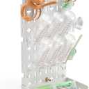 Baby Bottle Drying Rack Baby Bottle Holder Space Saving Bottle Dryer Rack Station Countertop Storage Organizer 12 Travel Bottle Drying Rack Vertical Breast Pump Part Plastic Bag Cup Dryer Tower White