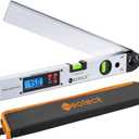 Neoteck Aluminum Digital Angle Finder Protractor 225 16 inch Backlit LCD Digital with Horizontal and Vertical Bubble - Silver