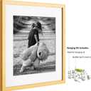 Yaetm 16x16 Gold Picture Frame Matted to 12x12, Set of 3, Thin Square Frame for Gallery Wall Display, Hanging Hardware Included (3 Pack, Gold)