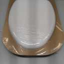Mayfair Padded Toilet Seat, Cushioned Soft Vinyl over Wood Core Seat, Secure Hinges, Easy Clean, Made in USA, Elongated, White