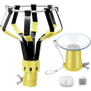 Dreyoo 2 Piece Light Bulb Changer Tool Set, Floodlight and Suction Cup Bulb Remover Tools for Extension Pole, Compatible with DocaPole and Other Standard Threaded Poles, Pole Not Included(Yellow)