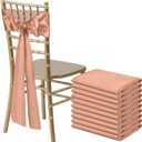 10 PCS Rose Gold Satin Chair Sashes Bows Universal Chair Ribbon Ties Back Sash for Wedding Party Reception Events Banquets Hotel Event Chair Cover Decoration (7x108 inch)