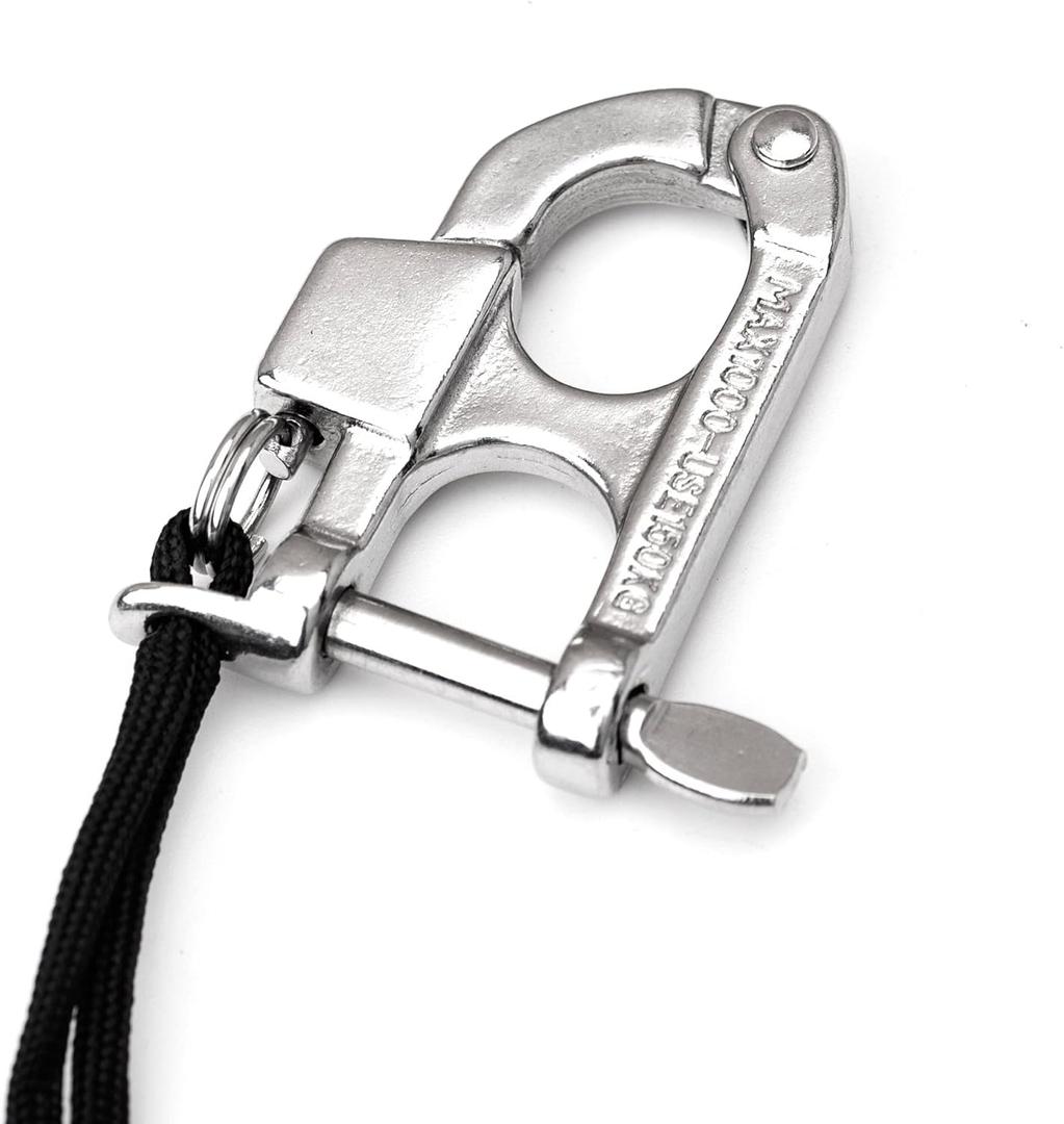 YUSOVE Quick Release Snap Shackle Boat Marine 316 Stainless Steel Eye Snap Shackle,High Strength Snap Hook for Surfing,Diving,Sailing Rigging Shackles,with Nylon Rope