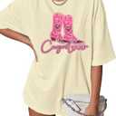 Oversized Western Cowgirl Shirts for Women Country Music Rock Band Tshirt, 2XL