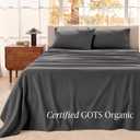 Bare Home Organic Cotton Flannel Sheet Set - Twin XL Size - 100% Cotton - Double Brushed for Extra Softness & Comfort - Warm, Cozy, and Durable - Breathable - Bed Sheets (Twin XL, Grey)