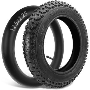 (57-103)12 1/2x2 1/4 Tire & Inner Tube Set, Off Road, Fit for 12.5x2.25 Original Tire, Fit for Razor Pocket Electric Scooters Mod, Currie, Schwinn, GT, IZIP, eZip