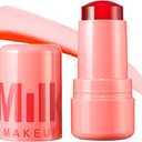 Milk Makeup Cooling Water Jelly Tint – LongLasting Sheer Lip + Cheek Stain with Firming Vegan Collagen + Hydrating Aloe – Transfer Proof, Buildable Lip Tint + Blush – Spritz (Coral), 0.17 oz