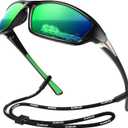 Polarized Sports Sunglasses for Men, Wrap Around Mens Sunglasses UV Protection, Cycling Fishing Running Sun Glasses