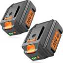 2 Packs 20V 6.0Ah Lithium Battery Replace for Worx 20V Power Share Battery, Compatible with Worx 20 Volt WA3575 WA3525 WA3578 WA3520 WA3742 WG151s WG155s WG251s WG255s WG540s WG545s WG890