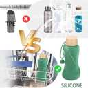 Collapsible Water Bottles,650ml,Leak Proof,Reuseable BPA Free Silicone Foldable Water Bottles,Durable Lightweight for Travel Gym Camping Hiking,Compact Size Portable Sports Water Bottle (Green)