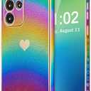 ZTOFERA for Samsung Galaxy S24 Ultra Case 6.8 inch,Cute Colorful Iridescent Plating Edge Case with Love Hearts Pattern,Camera Lens Protection Shockproof Phone Case for Women Girls,Iridescent Violet