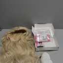 Long Blonde Cosplay Wig for Women with Bandana Sunglasses and Earrings Middle Part Blond Wavy Synthetic Hair Wigs for Womens Costume Halloween Party Daily Wear