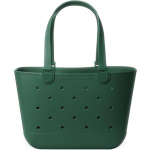 Simple Modern Large Beach Bag | Waterproof Getaway Rubber Tote with Zipper Pocket for Travel, Pool, Boat, Groceries, Sports | Forest