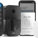 Yale Assure Lock 2 Touch Deadbolt, Black Suede Keyed Smart Entry Door Lock with Wi-Fi Connected Touchscreen Keypad and Fingerprint Scanner for Vacation Rental Hosts, YRD420-F-CB1-BSP