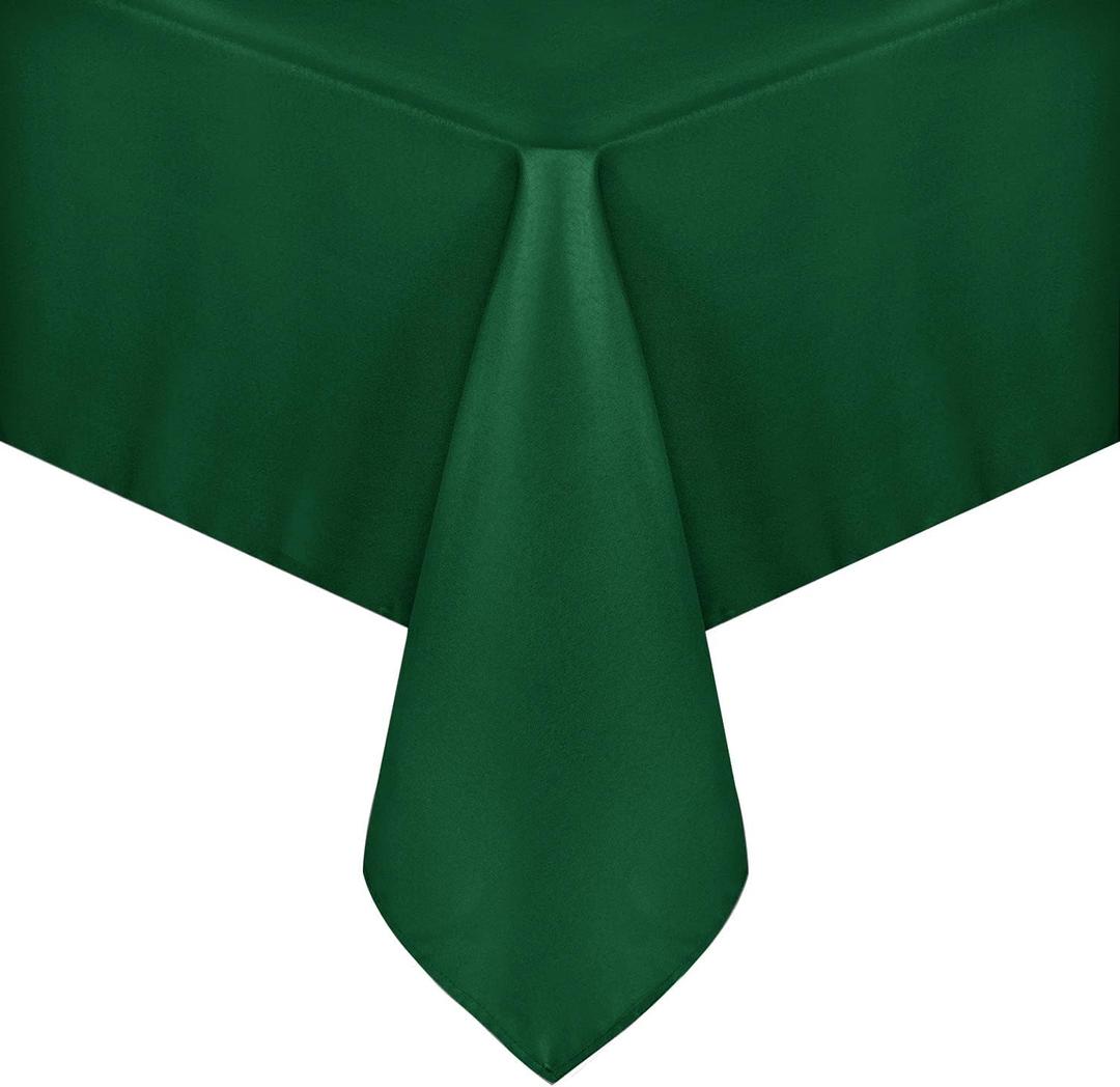 sancua Rectangle Tablecloth - 60 x 84 Inch - Stain and Wrinkle Resistant Washable Polyester Table Cloth, Decorative Fabric Table Cover for Dining Tables, Buffet Parties and Christmas, Hunter Green