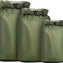 Pimoys Dry Bag Waterproof 3 Pack Lightweight Dry Sack, 6L&10L&20L Outdoor Stuff Sack, Durable Wet Dry Storage Bag for Hiking, Backpacking, Camping, Kayaking, Swimming, Boating- Green