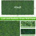 Artificial Boxwood Roll,48x120 in(40 sqft) UV-Anti Faux Ivy Grass Wall Backdrop for Balcony Privacy, Fake Grennery Wall Decor for Garden, Patio, Backyard