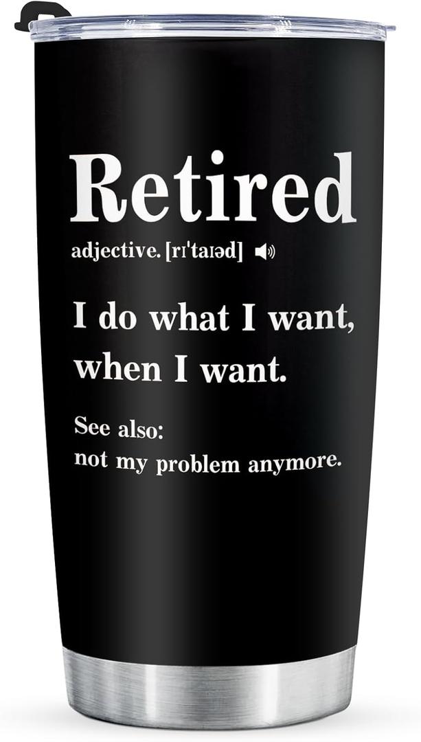 Shqiueos Funny Retirement Gifts for Women Men 20 Oz Retired Tumbler, Happy Retirement Gifts, Best Retirement Gift Idea, Farewell Gifts for Coworkers, Friends, Boss, Teacher Stainless Steel Cup
