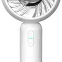 Ice compress fan USB rechargeable portable handheld mini wind portable ice ball cooling small fan (White)