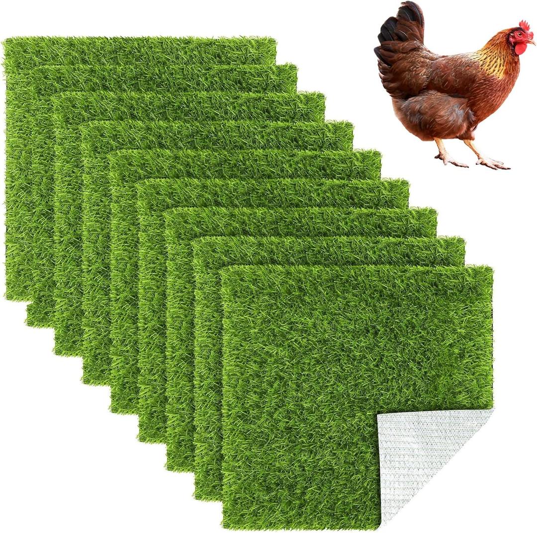 9 Pack Chicken Nesting Pads Reusable Nesting Box Liners Pads Washable Chicken Coop Laying Mats for Chicken Eggs Rabbit Hutch Durable TPU Material (13*13)