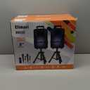 Portable Dual 8-Inch PA System DJ Speaker with Stands, Wireless Karaoke Sound System for Indoor Outdoor Events, TWS/AUX/USB Black