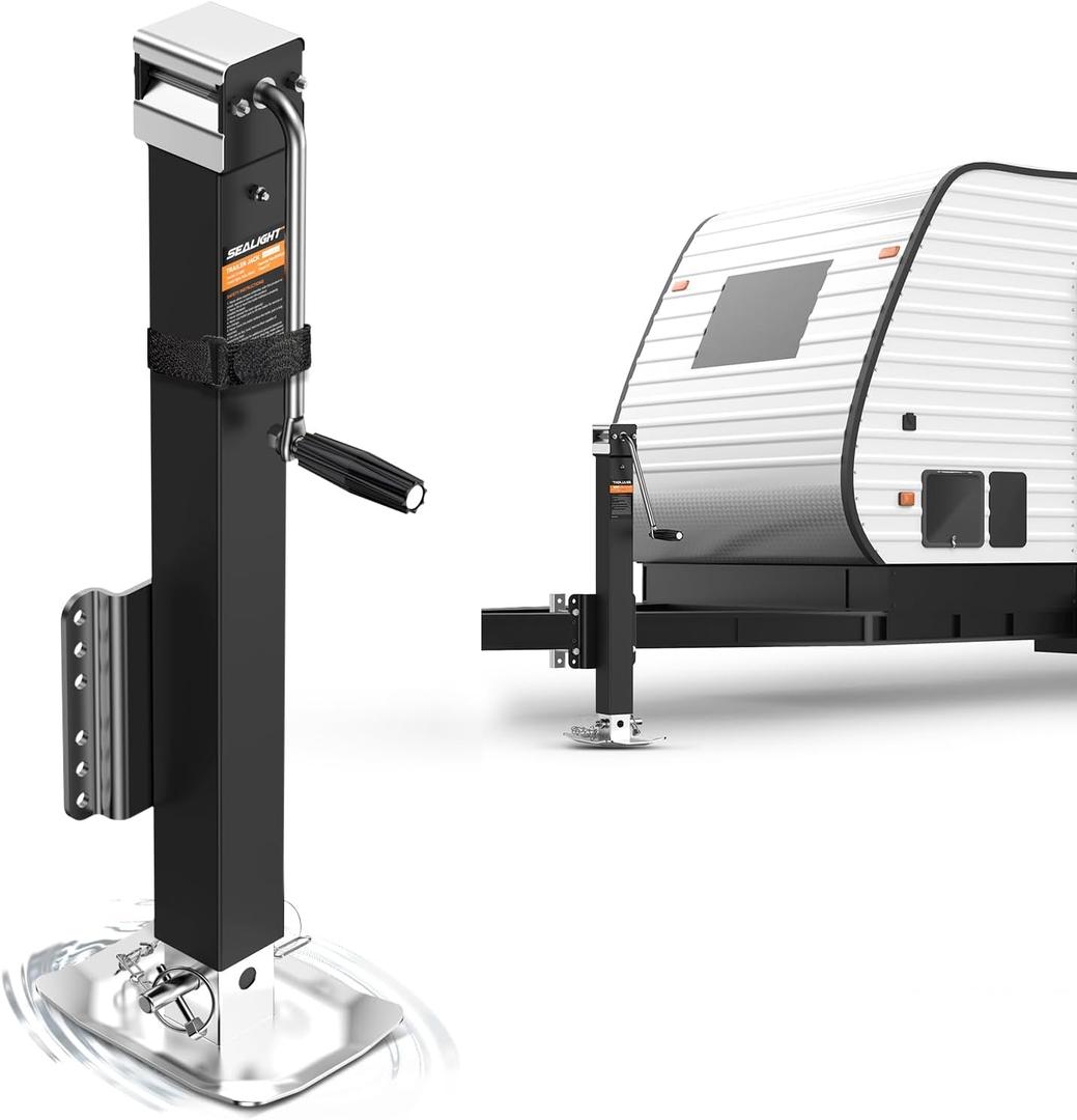 SEALIGHT 8000LBS Heavy-Duty Trailer Jacks for RV, Boat, Yacht & Utility Trailers, Corrosion-Resistant & Multi-Level, Height Adjustable from 24.4-39 inches