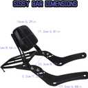 Motorcycle Sissy Bar for Rebel 300 500, Rear Passenger Backrest with Luggage Rack Replacement, for Honda CMX500 Rebel CMX 300 CMX 500 (2017-2024)